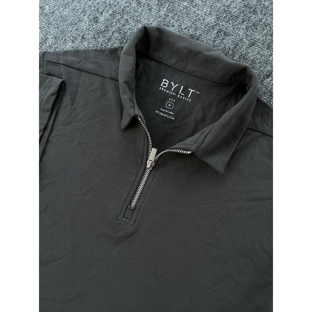 Bylt Shirt Men Medium‎ Gray Drop-Cut Lux Polo Premium Four Way Stretch